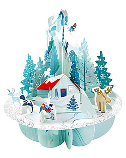 SNOWMEN SNOW GLOBE 3D Baubles Christmas Card by Santoro SG-BL-X-009 