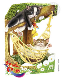 Cats in Hammock Card
