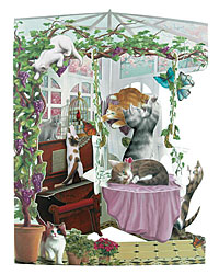 Cats In Conservatory Card