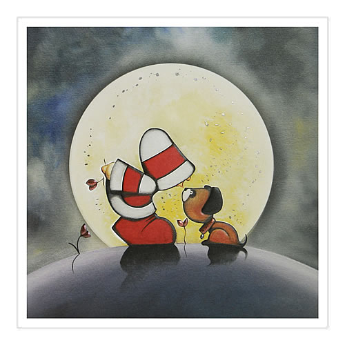 Moonlight Kisses Card (Hoodie With Dog) - Click Image to Close