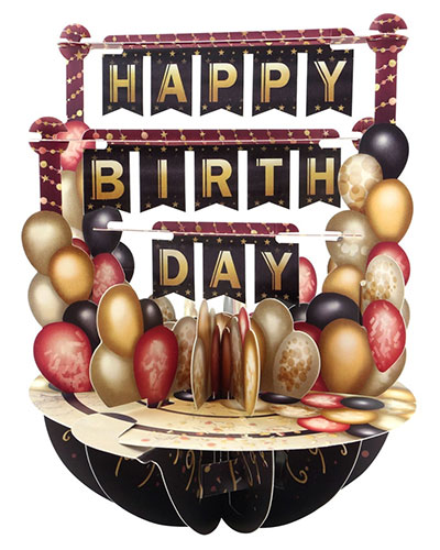 Happy Birthday Balloons Card - Click Image to Close