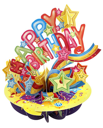 Happy Birthday Shooting Stars Card - Click Image to Close