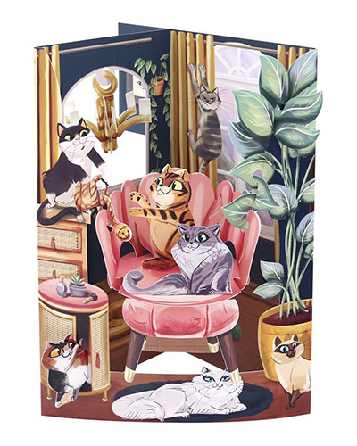 Lounging Cats Card - Click Image to Close