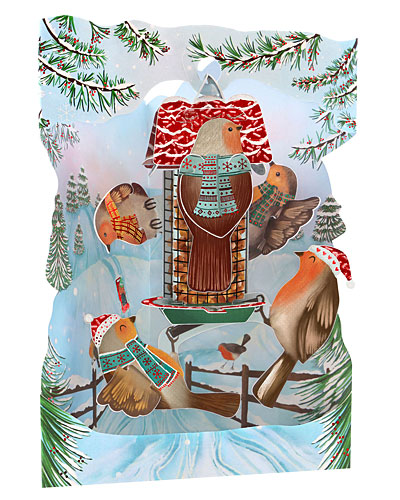 Christmas Robins Card - Click Image to Close