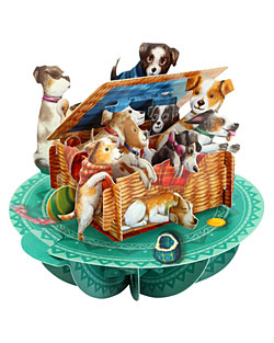 Basket of Puppies Card